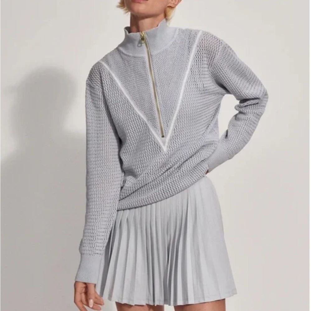 Varley Calva Knit Sweater - Pearl Blue
